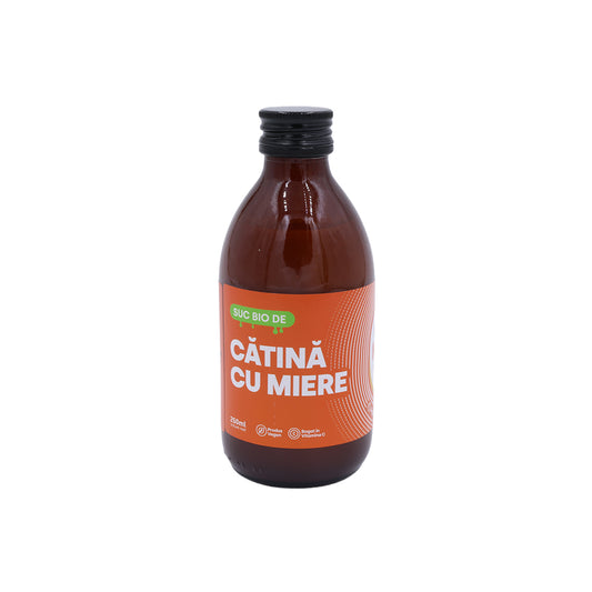 Cătineață cu miere 250 ml – băutură naturală din nectar de cătină și miere bio