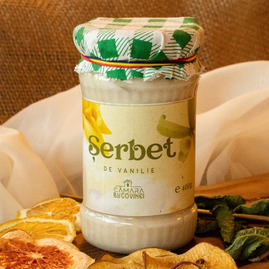 Șerbet de vanilie 400 g – desert tradițional fin, cu aromă naturală