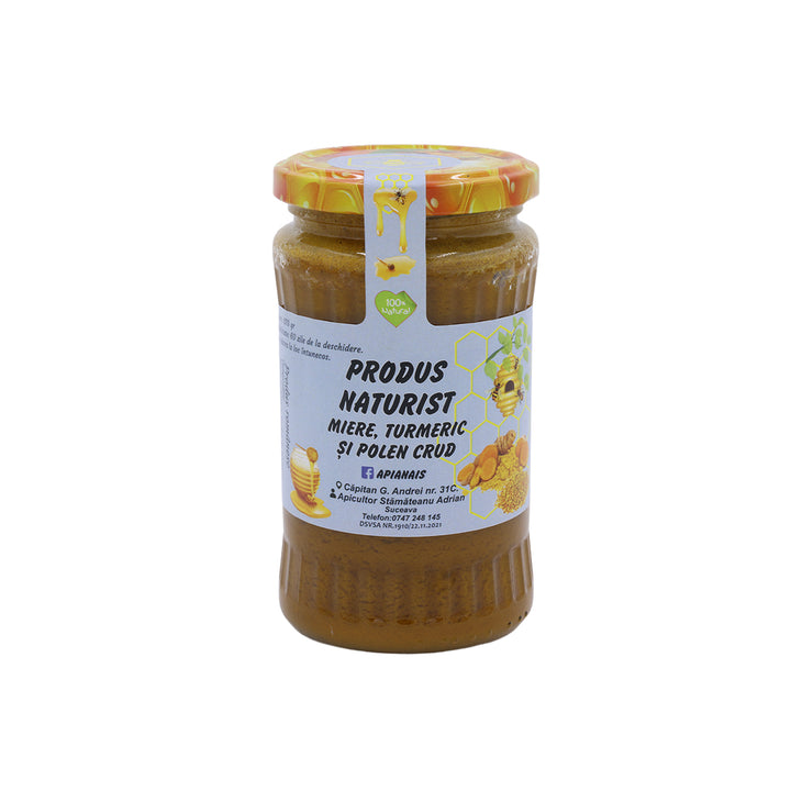 Miere cu turmeric și polen crud 370 g