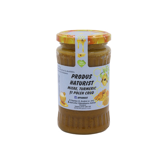 Miere cu turmeric și polen crud 370 g