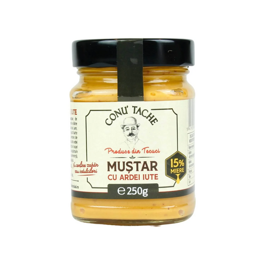 Muștar cu Ardei Iute Conu' Tache, 250g