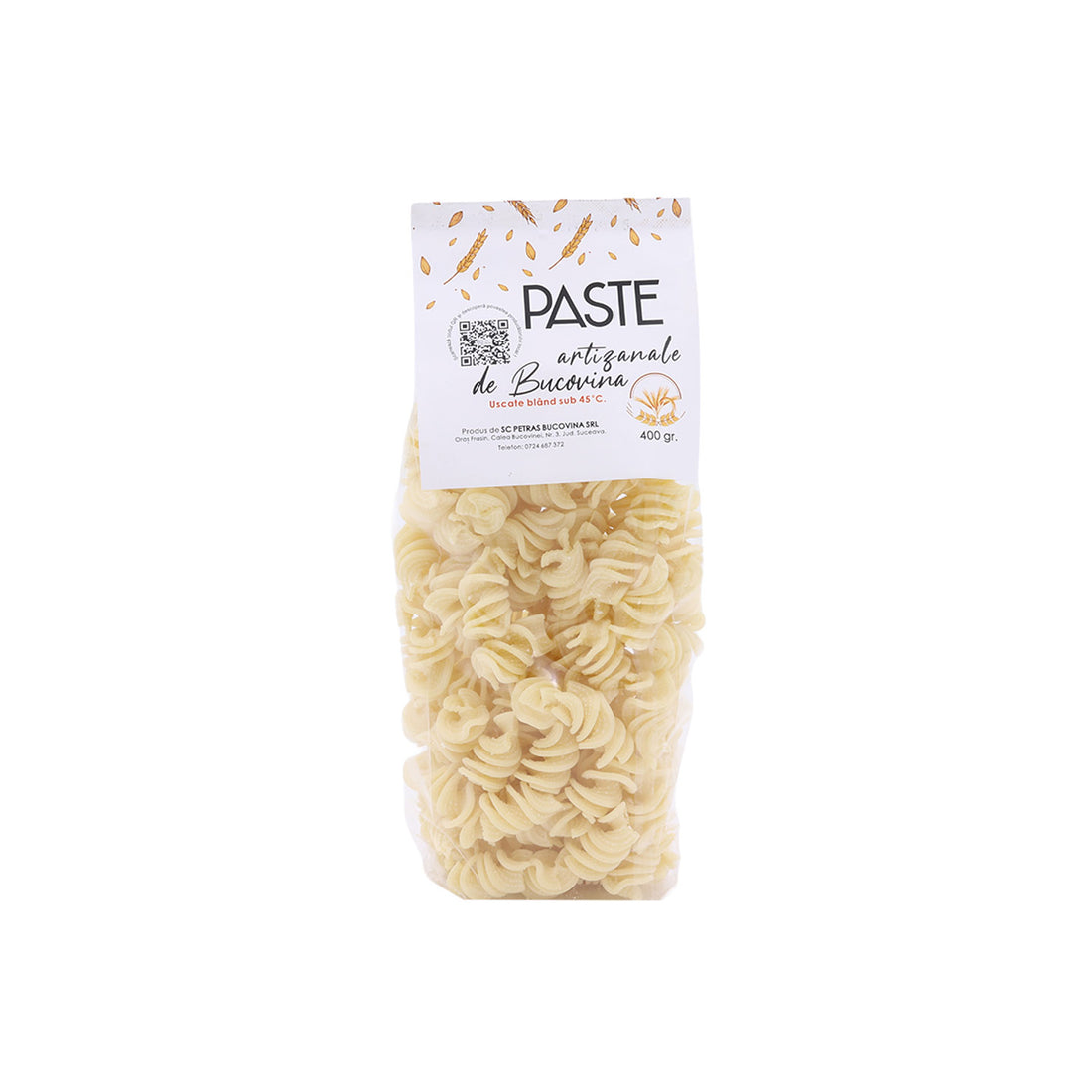 Spirale din grâu dur 400 g – paste artizanale tradiționale, 100% naturale
