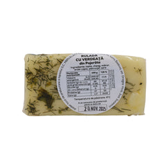 Ruladă de cașcaval cu ierburi Pojorâta 250g – brânză artizanală cu gust rafinat