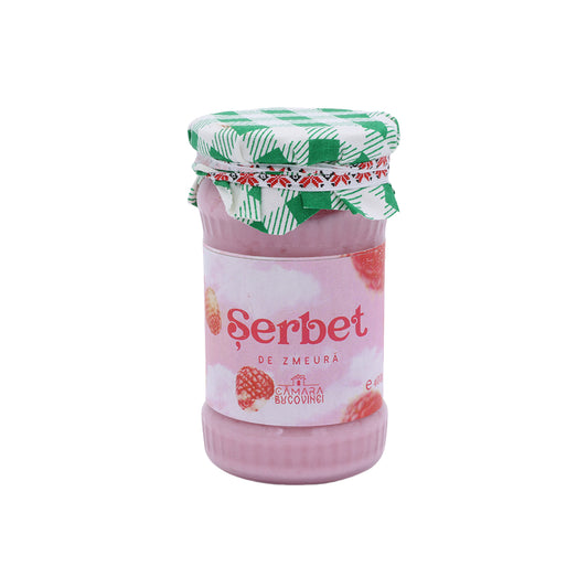 Șerbet de zmeură 400 g – desert natural, aromă intensă și gust fin