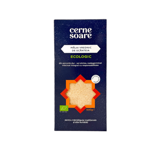 Mălai ecologic din porumb sticlos, Cerne Soare, 500g