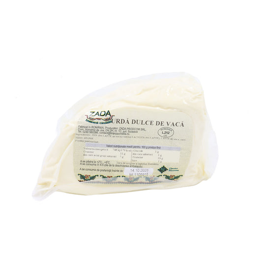 Urdă dulce de vacă Zada 500g – brânză tradițională, gust fin și natural