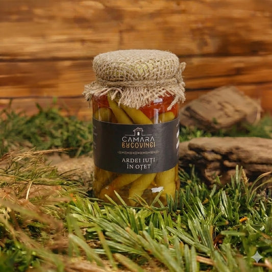 Ardei iuți în oțet 200 g – conserva tradițională românească