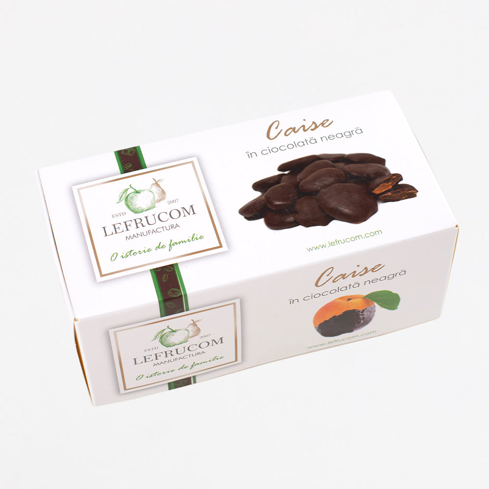 Caise în ciocolată neagră (100 g)